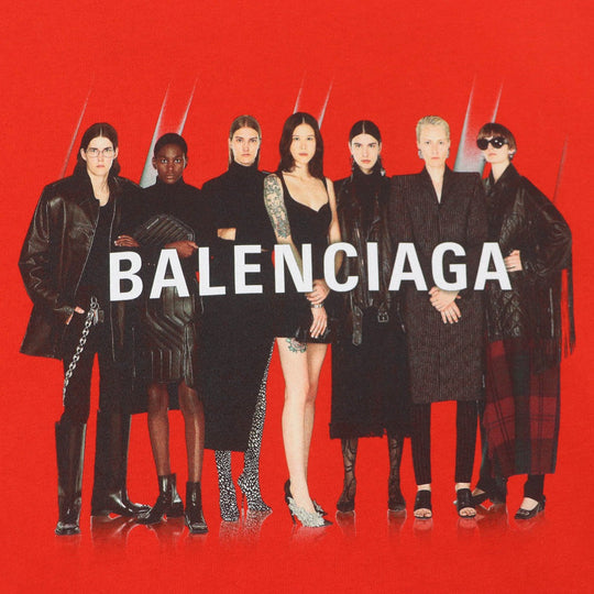 BALENCIAGA Short sleeve T-shirt 612965 cotton Red Real Balenciaga Tee mens XS Used Authentic