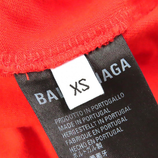 BALENCIAGA Short sleeve T-shirt 612965 cotton Red Real Balenciaga Tee mens XS Used Authentic