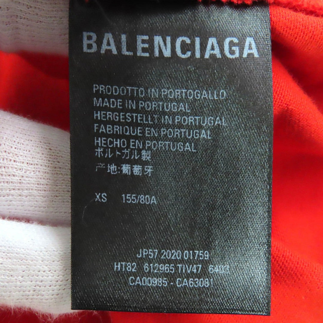 BALENCIAGA Short sleeve T-shirt 612965 cotton Red Real Balenciaga Tee mens XS Used Authentic