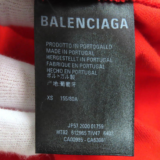 BALENCIAGA Short sleeve T-shirt 612965 cotton Red Real Balenciaga Tee mens XS Used Authentic
