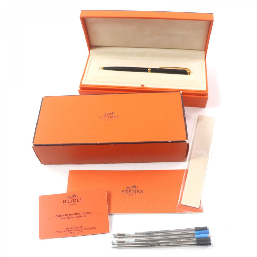 HERMES Ballpoint pen Gold Plated black Allegro mens Used Authentic