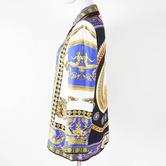 VERSACE Long sleeve shirt A79153 Main: 100% silk Multi Women 38 Used Authentic