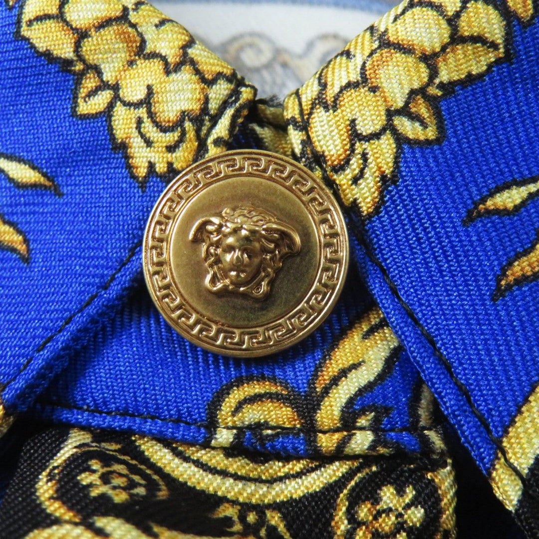 VERSACE Long sleeve shirt A79153 Main: 100% silk Multi Women 38 Used Authentic