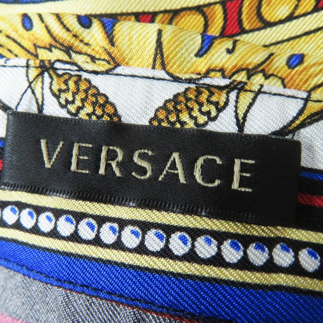 VERSACE Long sleeve shirt A79153 Main: 100% silk Multi Women 38 Used Authentic