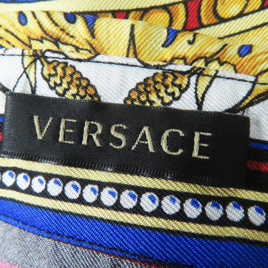 VERSACE Long sleeve shirt A79153 Main: 100% silk Multi Women 38 Used Authentic