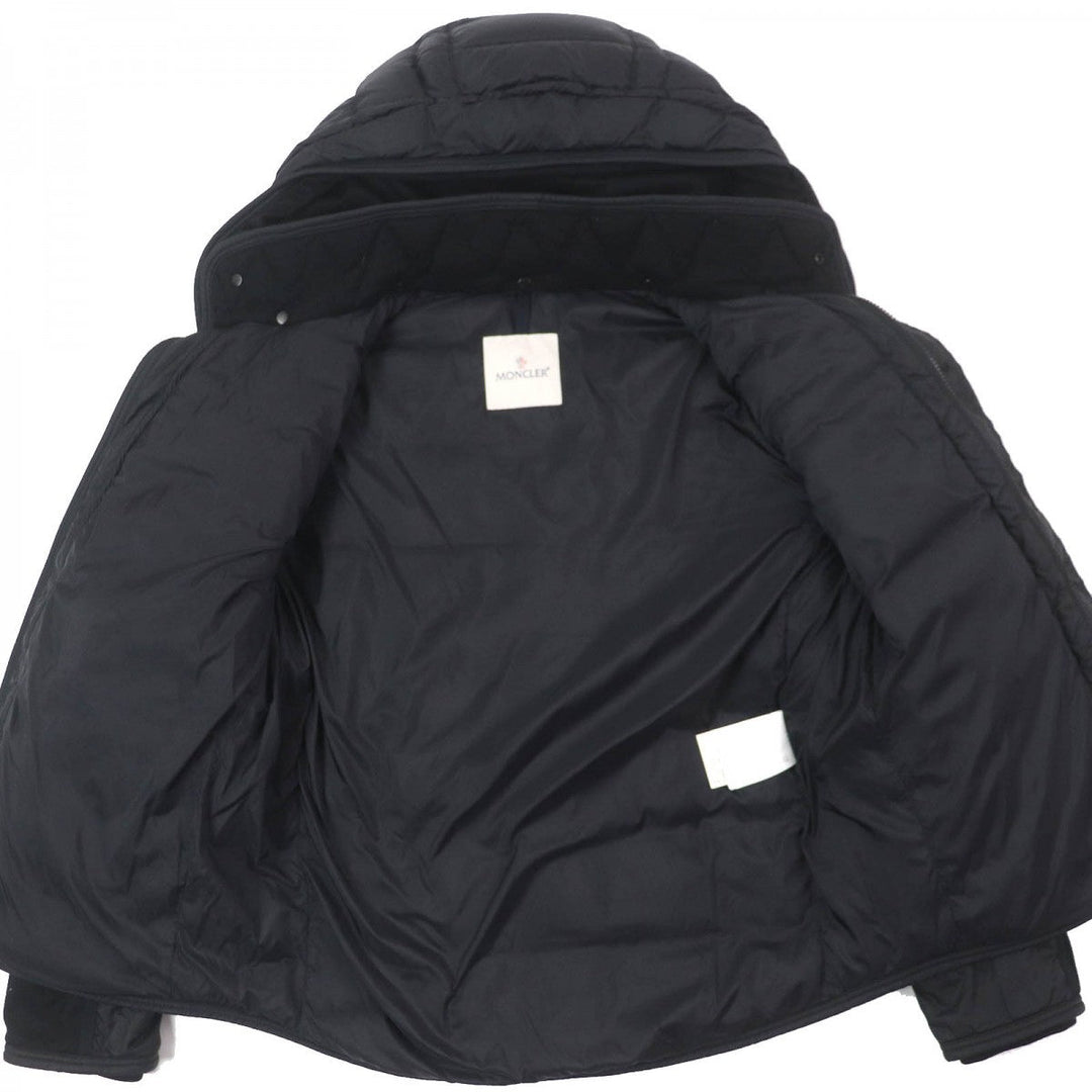 MONCLER Down jacket Outer: 100% nylon, Lining: 100% nylon, Part: 100% wool, Leather part: cowhide, Filling: 90% down black RYAN mens 2 Used Authentic