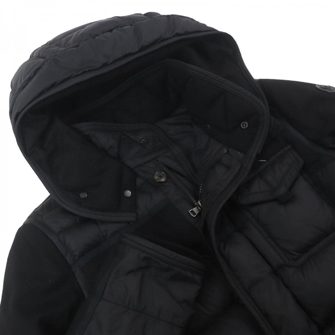 MONCLER Down jacket Outer: 100% nylon, Lining: 100% nylon, Part: 100% wool, Leather part: cowhide, Filling: 90% down black RYAN mens 2 Used Authentic