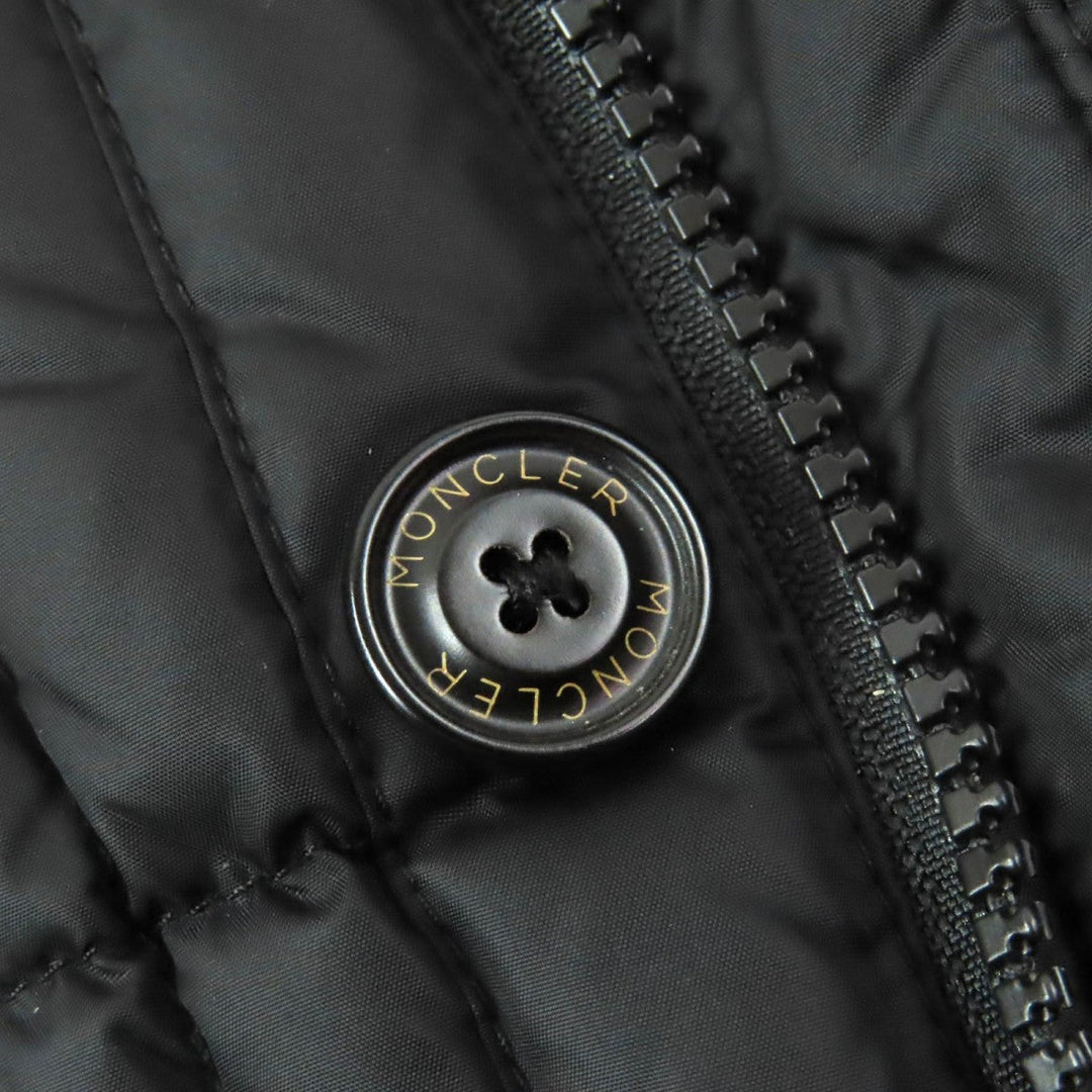 MONCLER Down jacket Outer: 100% nylon, Lining: 100% nylon, Part: 100% wool, Leather part: cowhide, Filling: 90% down black RYAN mens 2 Used Authentic