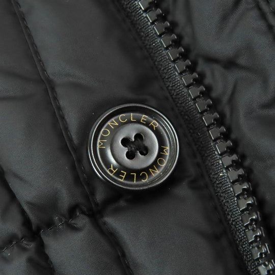 MONCLER Down jacket Outer: 100% nylon, Lining: 100% nylon, Part: 100% wool, Leather part: cowhide, Filling: 90% down black RYAN mens 2 Used Authentic
