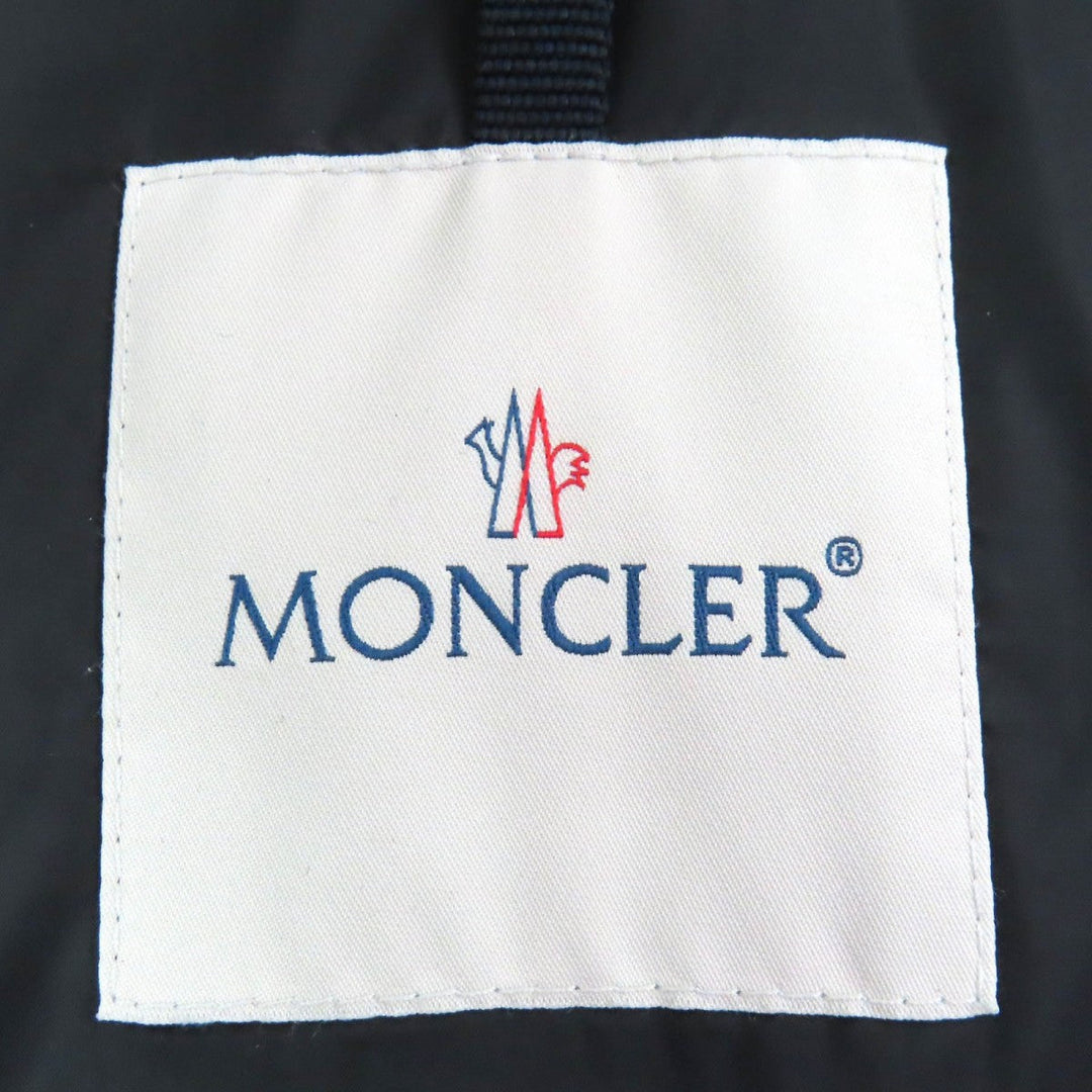 MONCLER Down jacket Outer: 100% nylon, Lining: 100% nylon, Part: 100% wool, Leather part: cowhide, Filling: 90% down black RYAN mens 2 Used Authentic