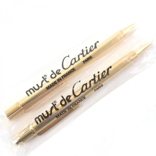 CARTIER Ballpoint pen Gold Plated gold Trinity Must de Cartier mens Used Authentic