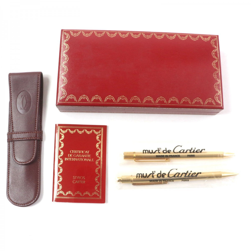 CARTIER Ballpoint pen Gold Plated gold Trinity Must de Cartier mens Used Authentic