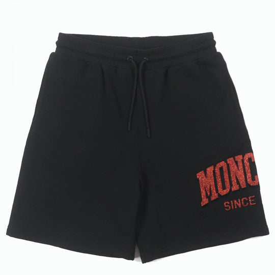 MONCLER Shorts cotton Black red S