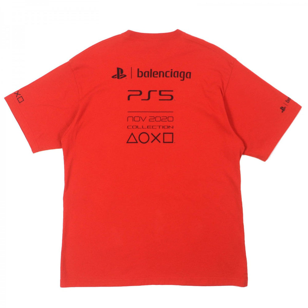 BALENCIAGA Short sleeve T-shirt 651795 Main: 100% cotton Red PS5 PlayStation 5 mens XXS Used Authentic