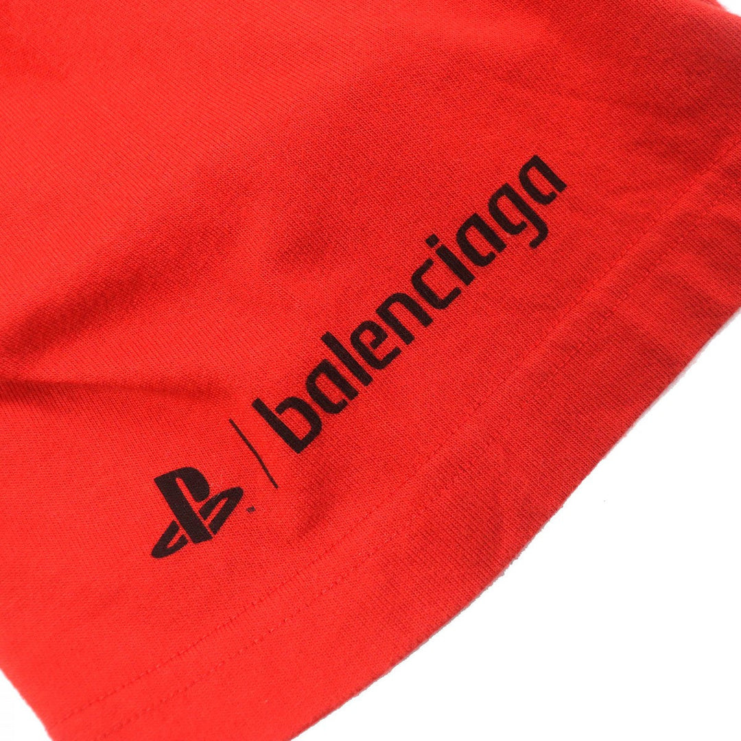BALENCIAGA Short sleeve T-shirt 651795 Main: 100% cotton Red PS5 PlayStation 5 mens XXS Used Authentic