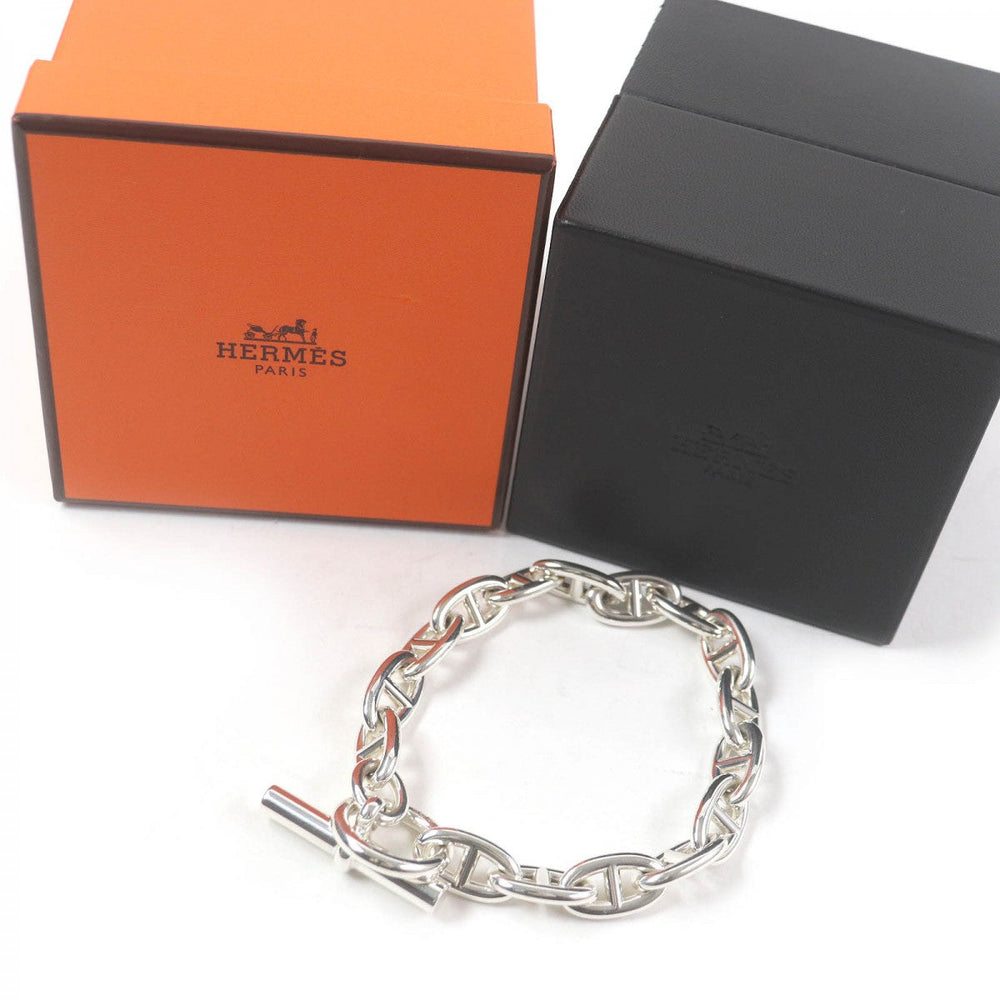 HERMES bracelet Main�FAG925 Silver Chene DunkleGM mens Used Authentic