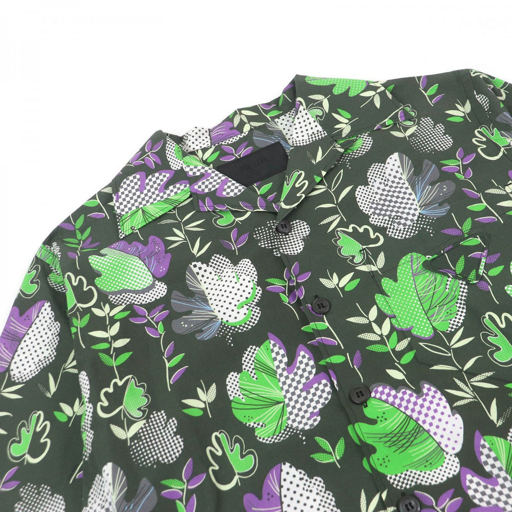 PRADA Short sleeve shirt UCS339 Main: 100% cotton Dark green mens S Used Authentic