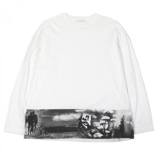 PRADA Long-sleeved T-shirt UJL444 Main: 100% cotton white mens M Used Authentic
