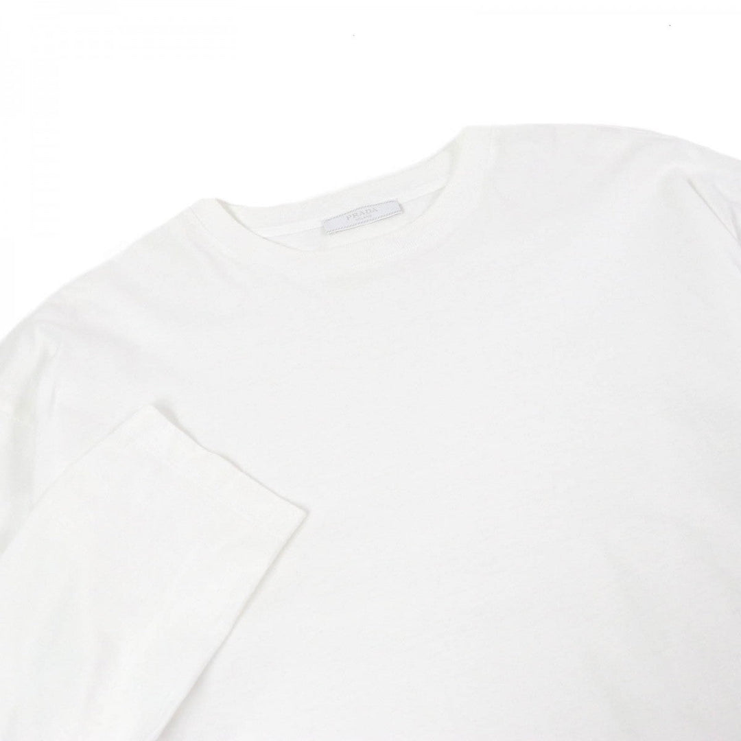 PRADA Long-sleeved T-shirt UJL444 Main: 100% cotton white mens M Used Authentic