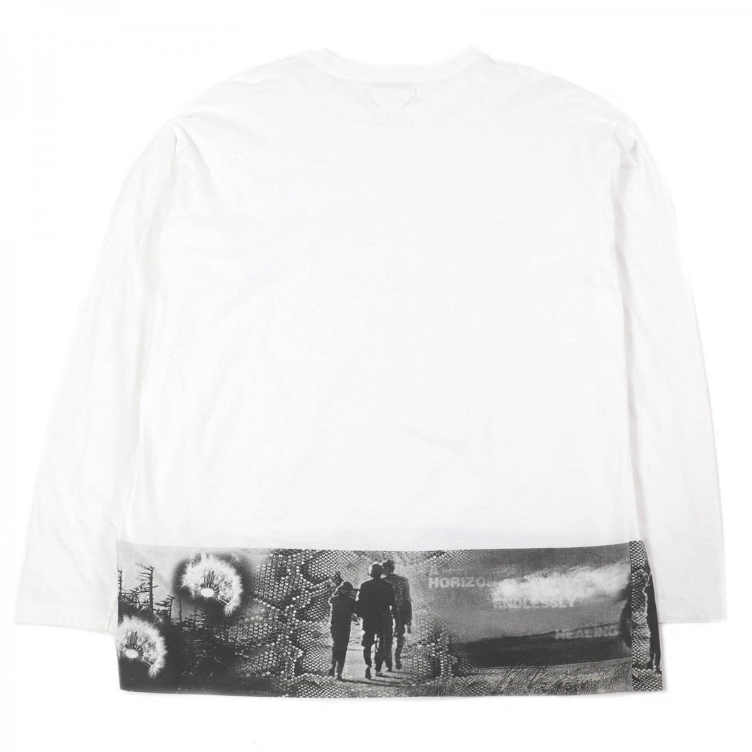 PRADA Long-sleeved T-shirt UJL444 Main: 100% cotton white mens M Used Authentic