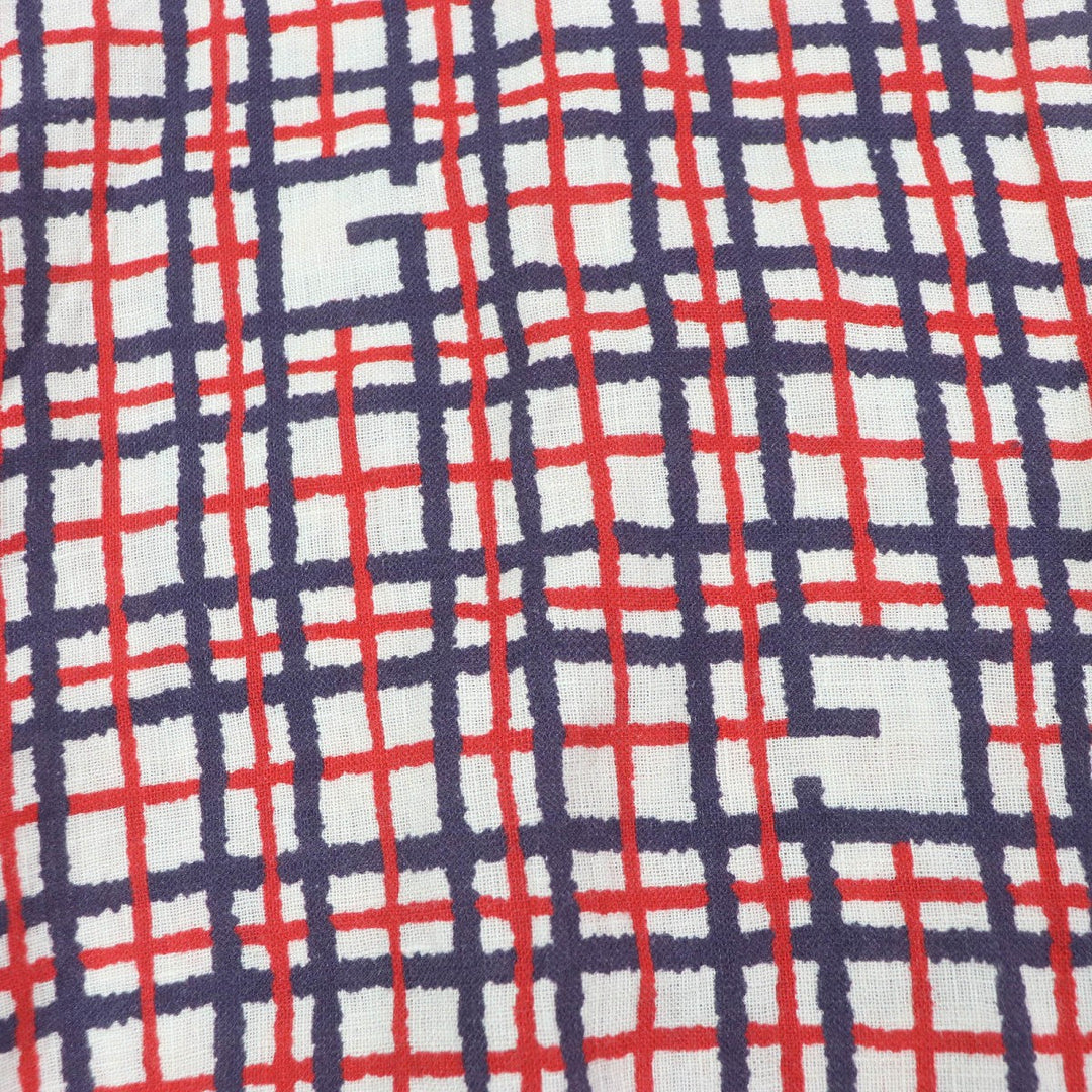 GUCCI Short sleeve shirt 742706 Main: 100% linen, some parts: 100% polyester Red navy mens 48 Used Authentic