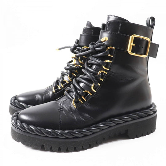 Valentino Garavani short boots UW2S0AA1 Lamb leather black CONBAT BOOT Combat boots 36