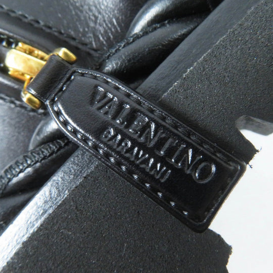 Valentino Garavani short boots UW2S0AA1 Lamb leather black CONBAT BOOT Combat boots 36