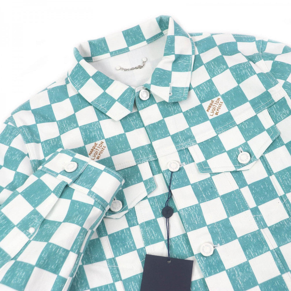 LOUIS VUITTON Denim Jacket Outer: 98% cotton, Outer: 2% polyurethane, Lining: 100% cotton Blue type mens 52 Used Authentic