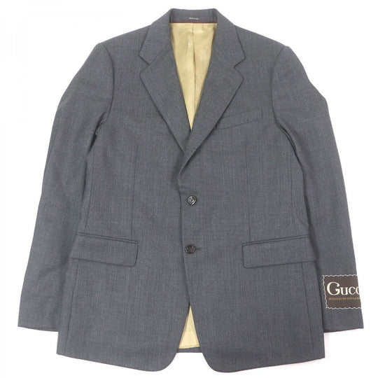 GUCCI tailored jacket 625378 Outer: 100% wool, Lining: 100% rayon, Sleeve lining: 100% cupra gray mens 50 Used Authentic