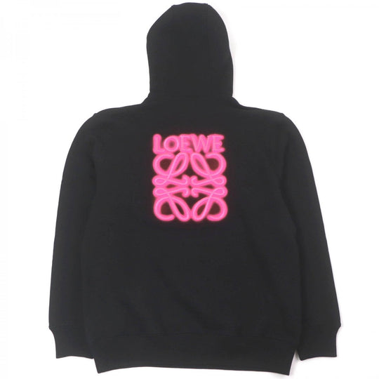 LOEWE Hoodie H526Y25X05 Main: 100% cotton, Part: 100% polyester black mens XXS Used Authentic