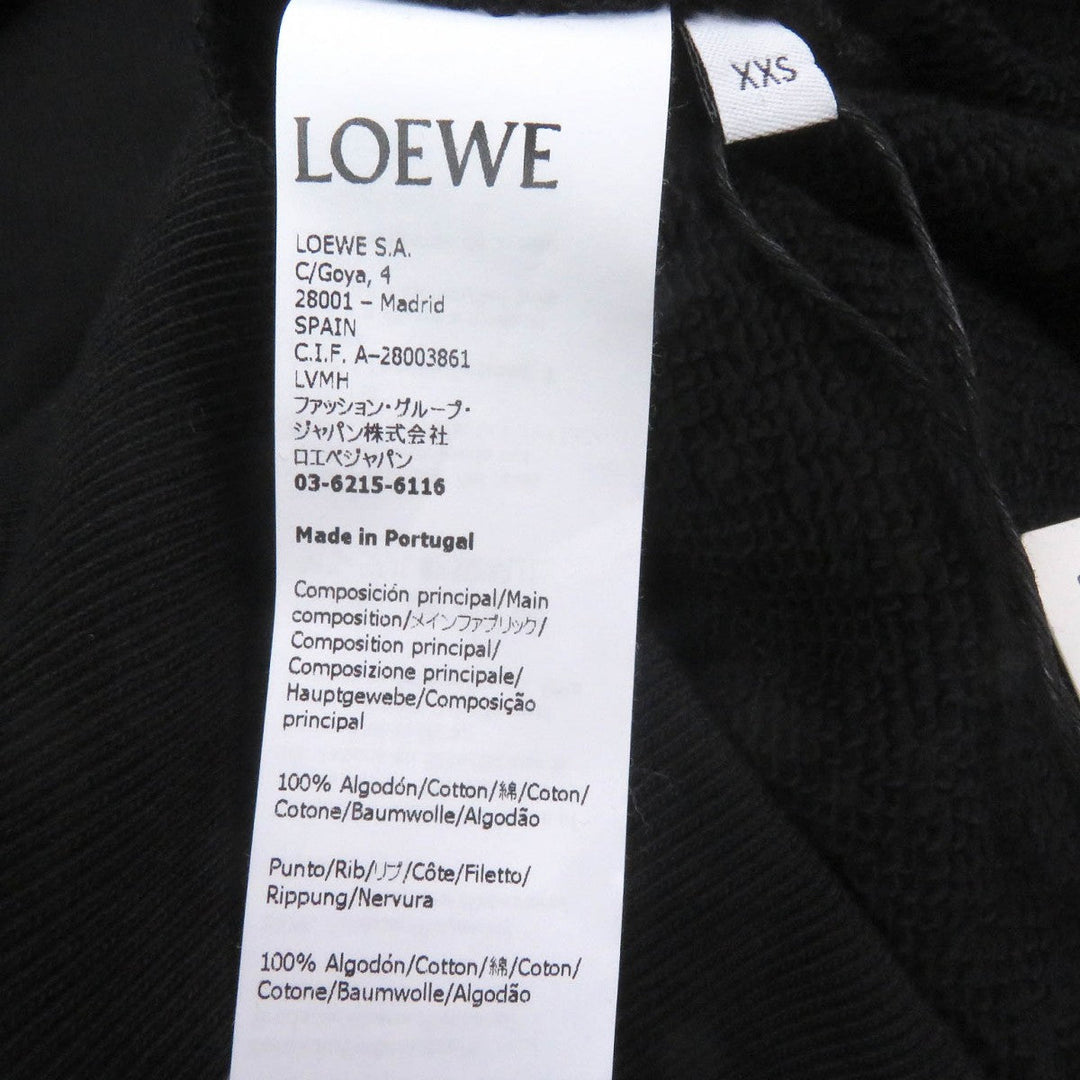LOEWE Hoodie H526Y25X05 Main: 100% cotton, Part: 100% polyester black mens XXS Used Authentic