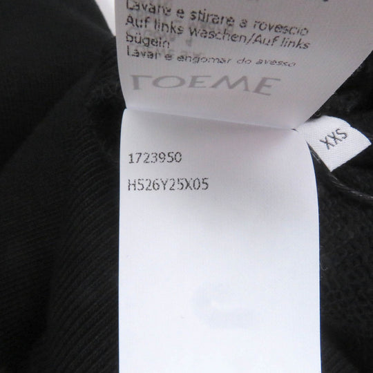 LOEWE Hoodie H526Y25X05 Main: 100% cotton, Part: 100% polyester black mens XXS Used Authentic