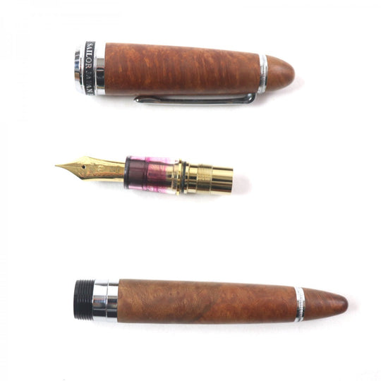 SAILOR fountain pen Nib: 21K Brown silver PROFIT Plot 30th Anniversary Briar mens Used Authentic