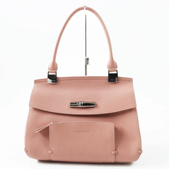 Longchamp Handbag 2077886258 Main: Leather Dusty Pink Madeleine Women Used Authentic