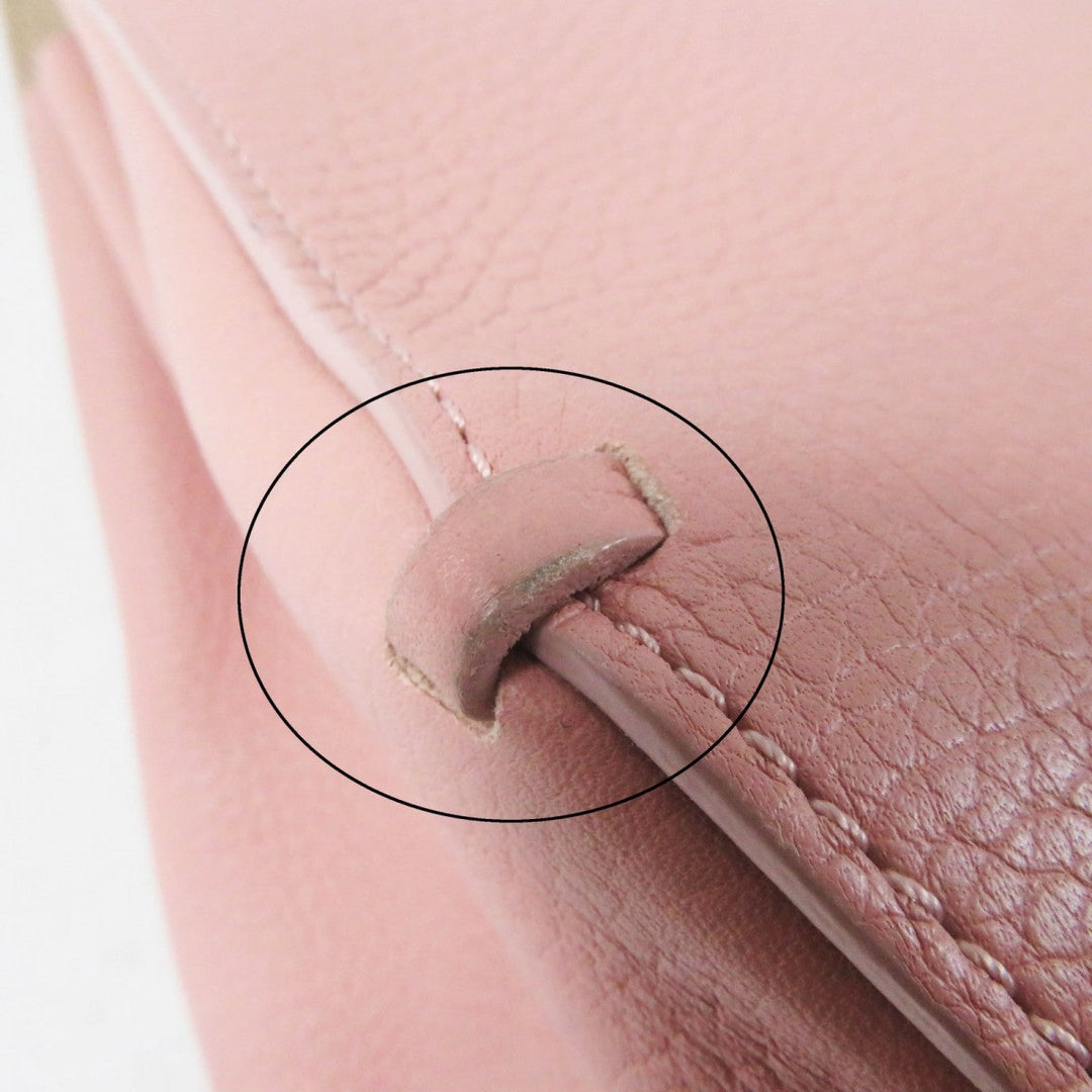 Longchamp Handbag 2077886258 Main: Leather Dusty Pink Madeleine Women Used Authentic