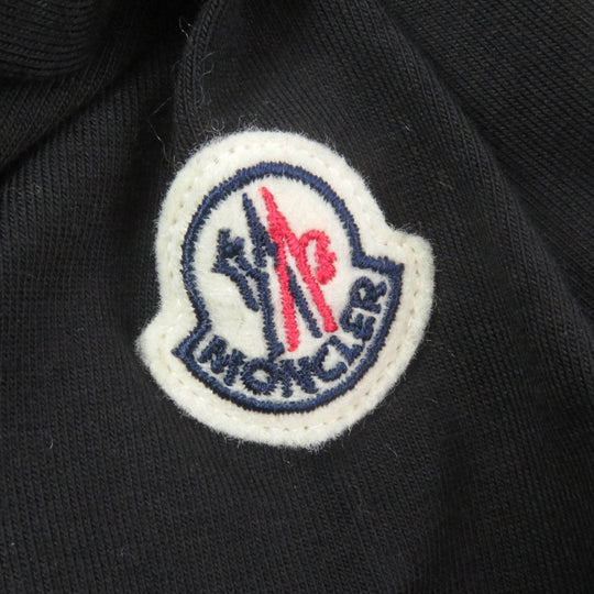 MONCLER Short sleeve T-shirt Main: 92% cotton, Main: 8% polyurethane, Part: 100% cotton black Stainless Steel TSHIRT mens S Used Authentic