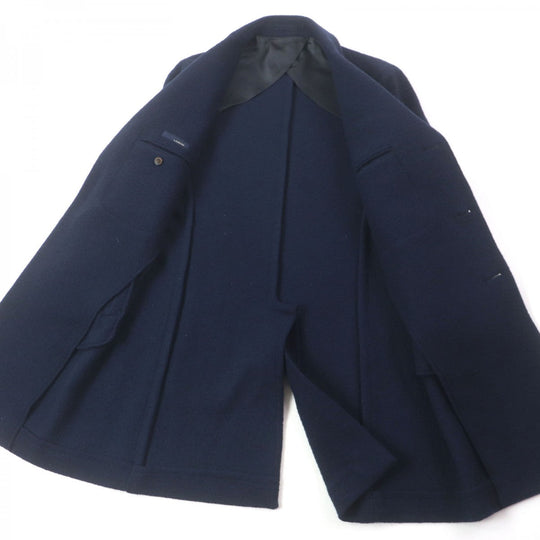 LARDINI Chester coat Outer: 100% wool, Lining: 70% acetate, Lining: 30% cupra Navy mens Used Authentic
