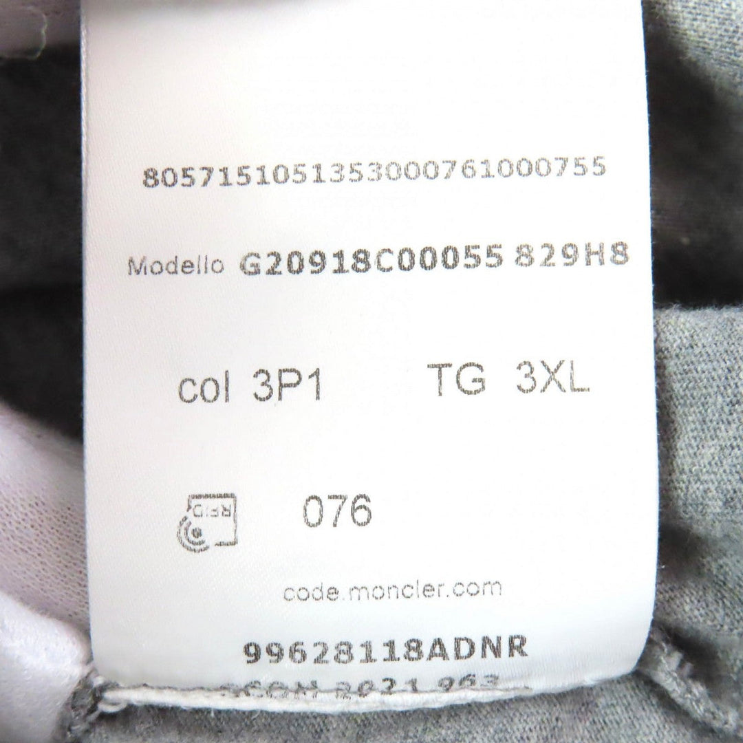 MONCLER Short sleeve T-shirt G20918C00055 Main: 100% cotton, Part: 100% cotton gray mens Used Authentic