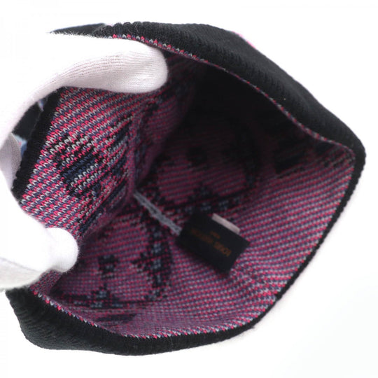 LOUIS VUITTON Knit cap M73898 Main: 100% wool Black Pink Blue Gray type Bone Giant mens Used Authentic