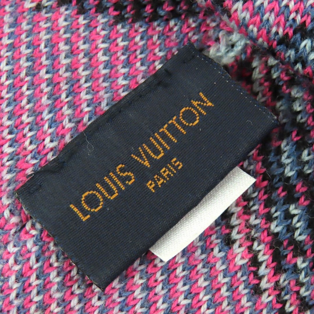 LOUIS VUITTON Knit cap M73898 Main: 100% wool Black Pink Blue Gray type Bone Giant mens Used Authentic