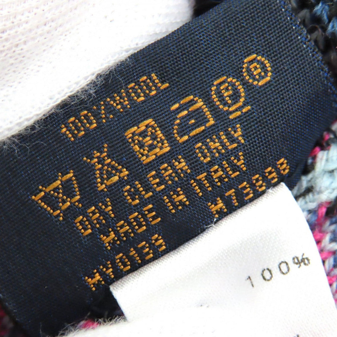 LOUIS VUITTON Knit cap M73898 Main: 100% wool Black Pink Blue Gray type Bone Giant mens Used Authentic