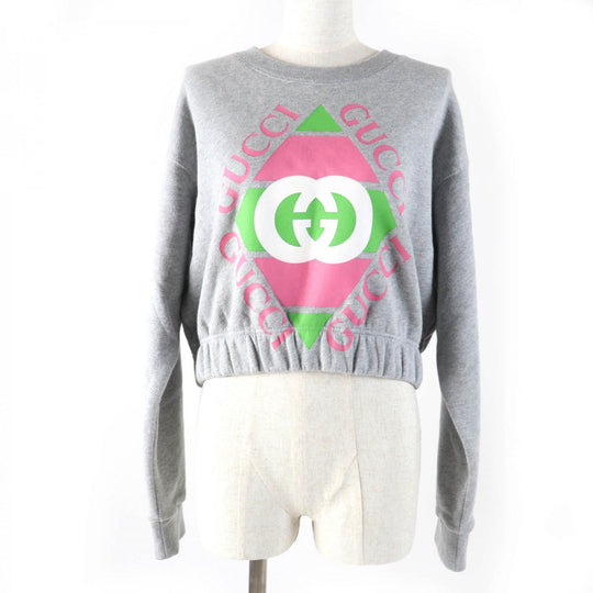 GUCCI sweat 717404 Main: 100% cotton gray Women S Used Authentic