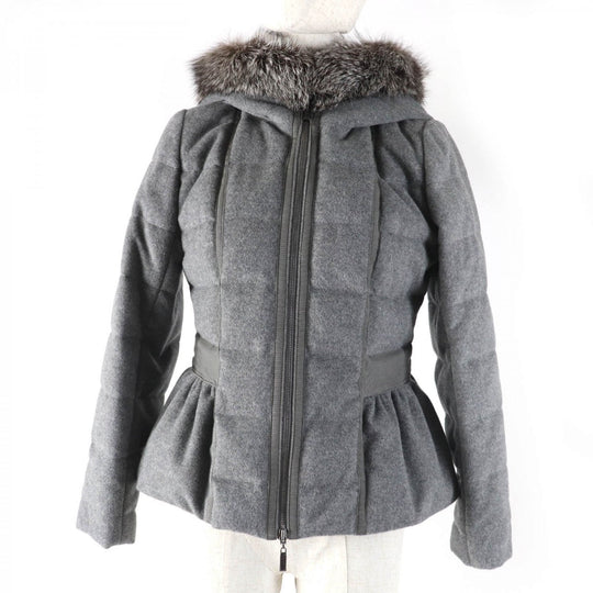 Rene Down jacket 6738740 Main: 100% wool, Filling: 90% down, Filling: 10% feather, Part: 100% rayon, Fur: fox gray Women 34 Used Authentic