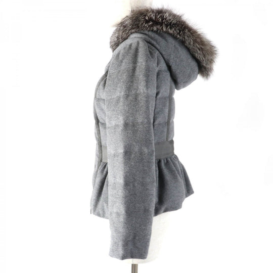 Rene Down jacket 6738740 Main: 100% wool, Filling: 90% down, Filling: 10% feather, Part: 100% rayon, Fur: fox gray Women 34 Used Authentic