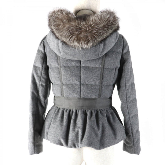 Rene Down jacket 6738740 Main: 100% wool, Filling: 90% down, Filling: 10% feather, Part: 100% rayon, Fur: fox gray Women 34 Used Authentic