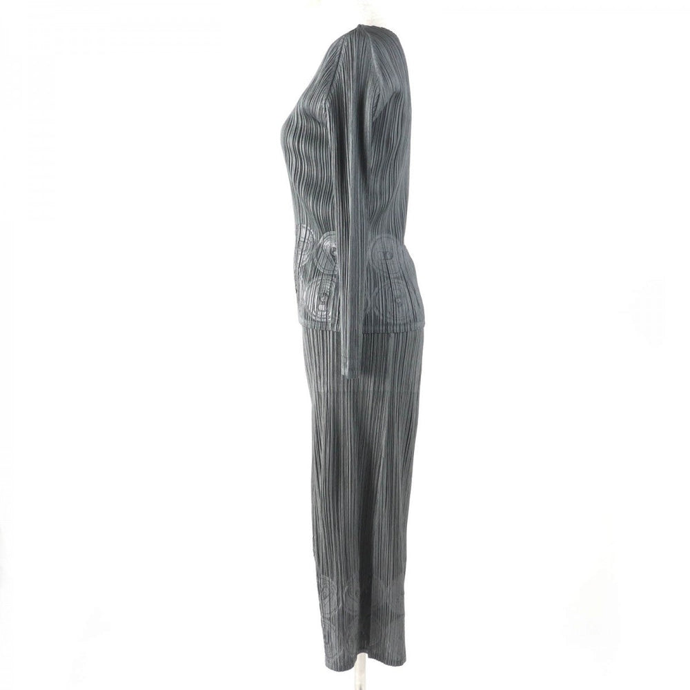 PLEATS PLEASE setup PP83-JK721 PP83-JF723 Main: 100% polyester gray Women Used Authentic