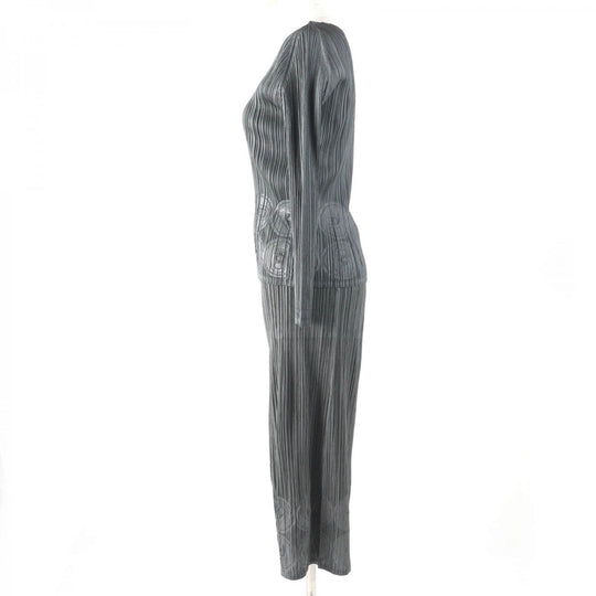 PLEATS PLEASE setup PP83-JK721 PP83-JF723 Main: 100% polyester gray Women Used Authentic