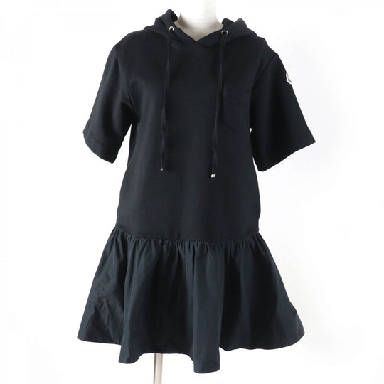 MONCLER one piece Main: 93% cotton, Main: 7% nylon, Lining: 100% polyester, Part: 100% polyester black ABITO Women S Used Authentic