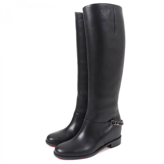 Christian Louboutin Knee-high boots 3130073 Main: Leather black CATE BOOT FLAT CALF Women 36 Used Authentic