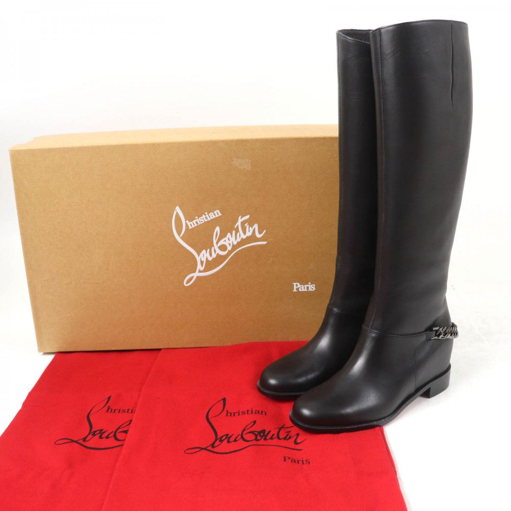 Christian Louboutin Knee-high boots 3130073 Main: Leather black CATE BOOT FLAT CALF Women 36 Used Authentic